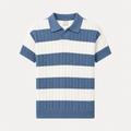 Stripe Cable Knit Polo
