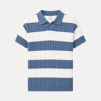 Stripe Cable Knit Polo