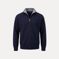 Contrast Collar Zip Sweater