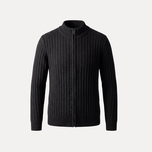 Cable Rib Zip Sweater