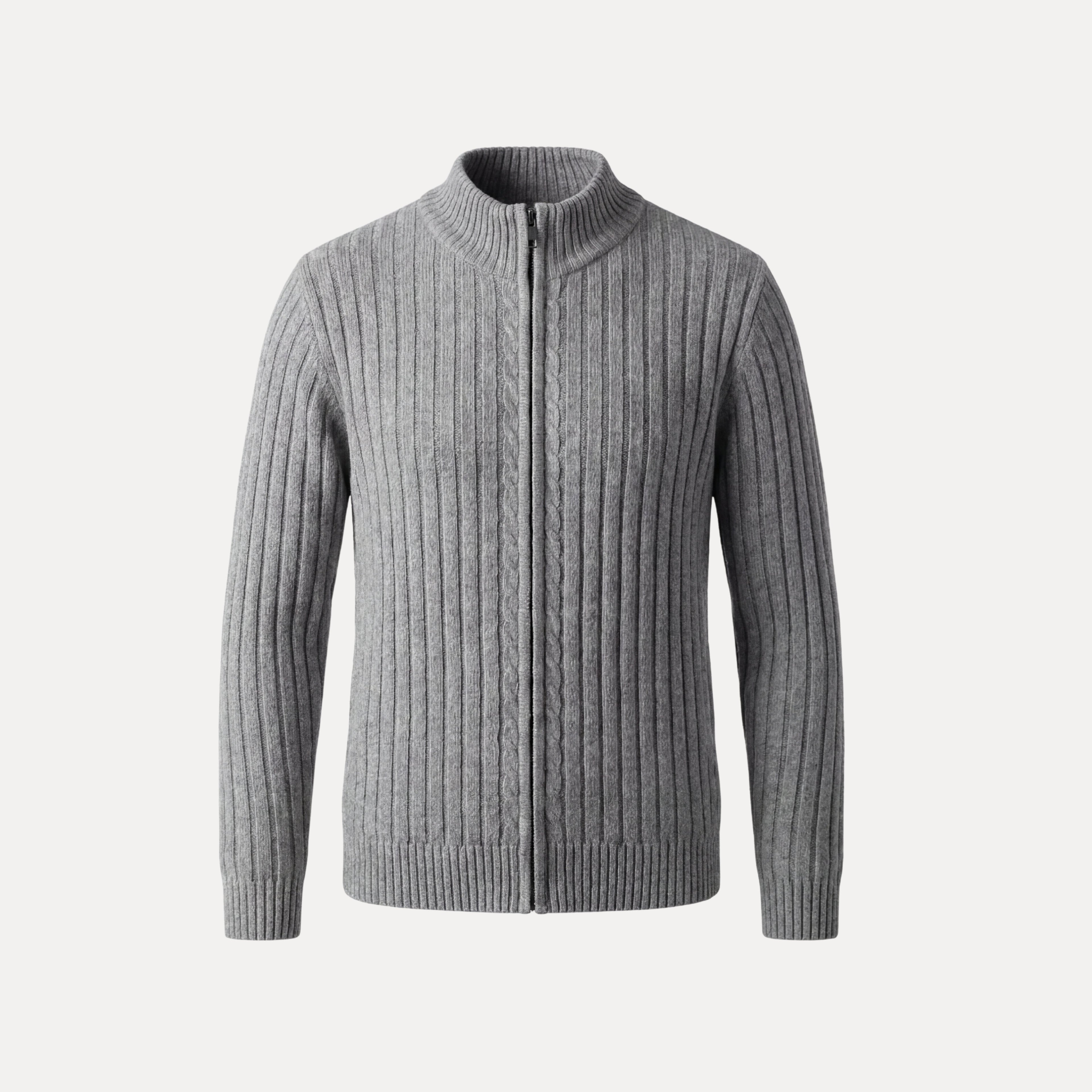 Cable Rib Zip Sweater